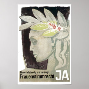 Poster Cartaz político da Suíça Sufrágio feminino