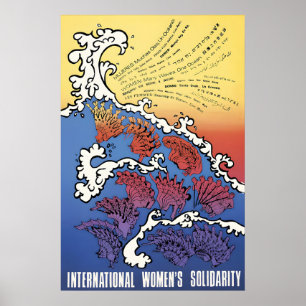 Poster Cartaz político internacional das mulheres dos ano