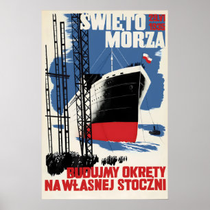 Poster Cartaz polonês de 1935 Vamos construir nosso própr
