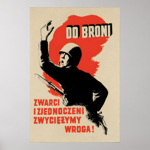 Poster Cartaz Polónia Às armas! Unidos venceremos