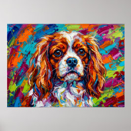Poster Cartaz Pop Art Cavalier King Charles Spaniel Ousad