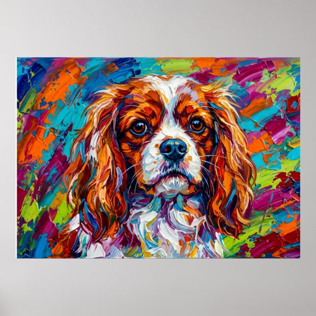 Poster Cartaz Pop Art Cavalier King Charles Spaniel Ousad (Frente)