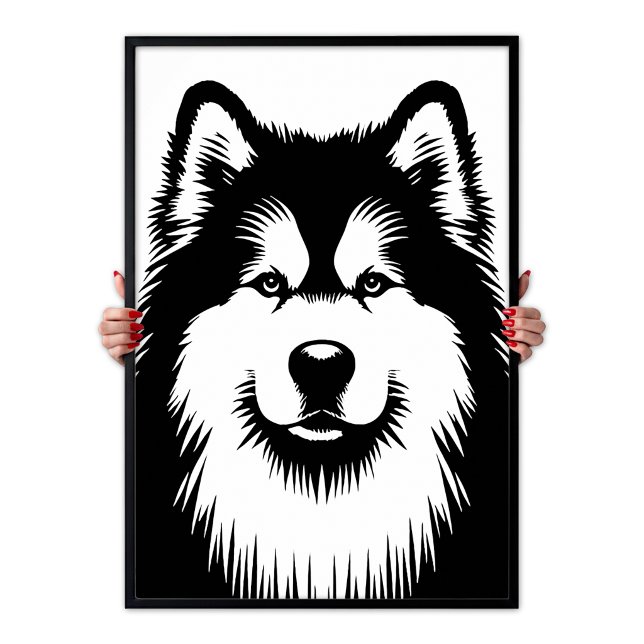 Poster Cartaz Pop Art Chic e Impressionante do Alaskan Ma (Alaskan Malamute Chic & Stunning Pop Art Poster)