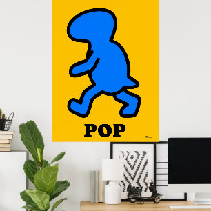Poster Cartaz Pop Art de Dinossauro Azul – Pré-Histórico 
