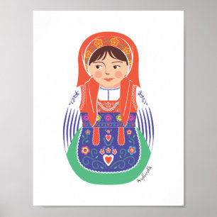 Poster Cartaz Português Matryoshka