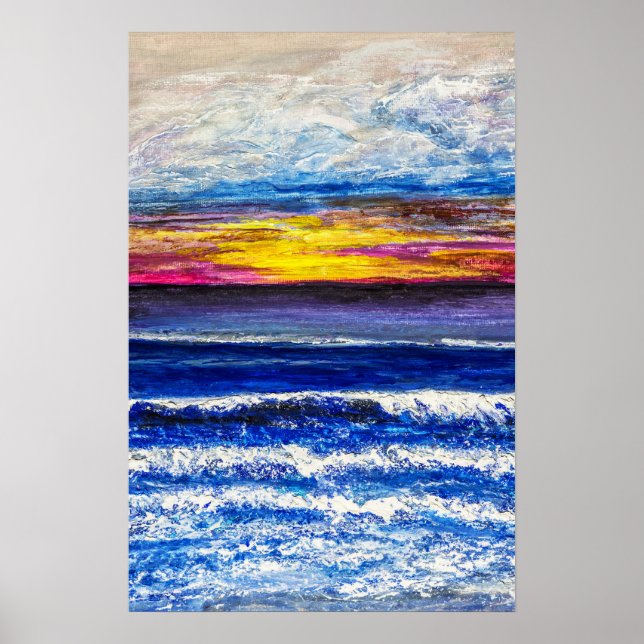 Poster Cartaz - Praia ao Nascer do Sol (Frente)