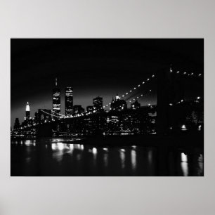 Póster Cartaz Preto e Branco da Cidade de Nova York