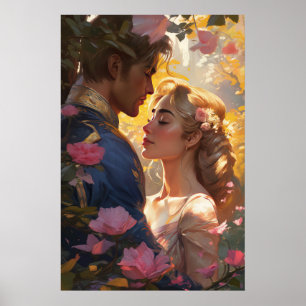 Poster Cartaz - Príncipe Encantado e Beijo de Amor da Pri