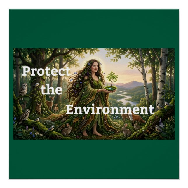 Póster Cartaz Proteja o Meio Ambiente (Frente)