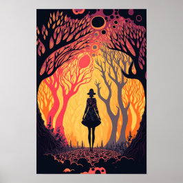 Poster Cartaz Psicodélico da Floresta Mágica 1