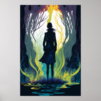 Poster Cartaz Psicodélico da Floresta Mágica 5