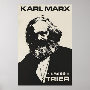 Poster Cartaz retrato Karl Marx, nascido em 5 de maio de 