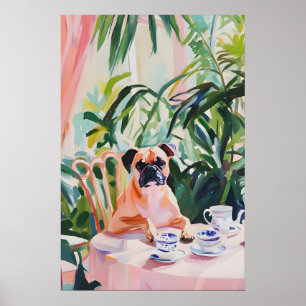 Poster Cartaz Retro Boxer, Pintura a Óleo de Boxer, Vinta