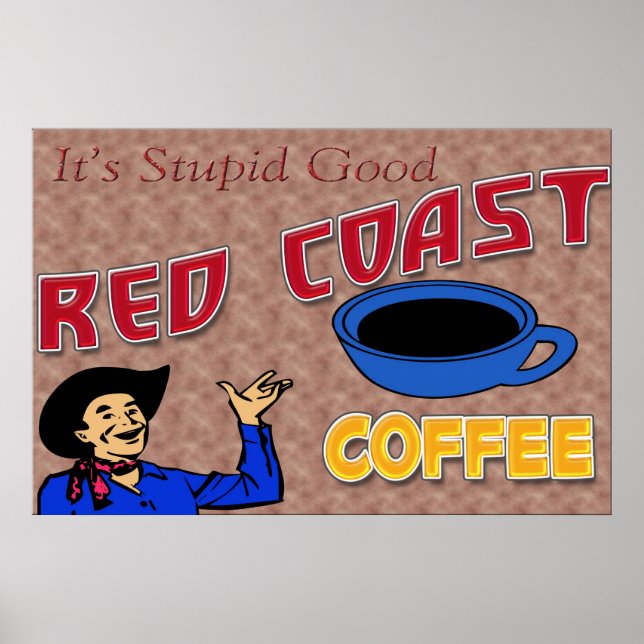 Póster Cartaz Retro Café Red Coast (Frente)