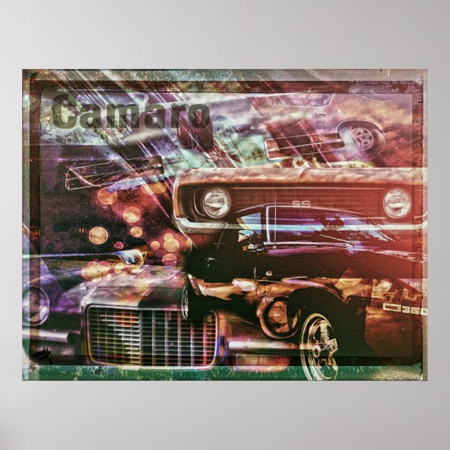 Poster Cartaz Retro Camaro (Frente)