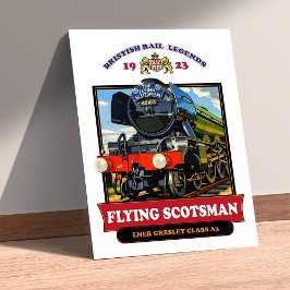 Poster Cartaz Retro da Locomotiva a Vapor Flying Scotsman