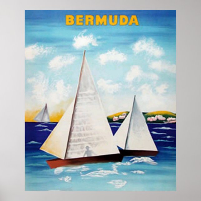 Póster Cartaz Retro das Bermudas (Frente)
