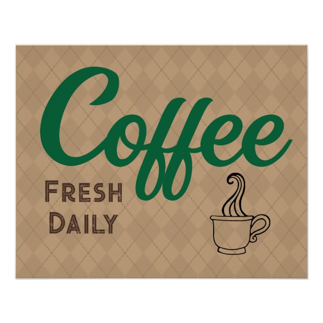 Póster Cartaz Retro de Café (Frente)