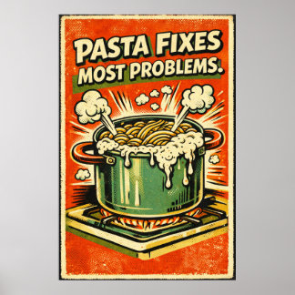 Poster Cartaz Retro de Massa – “Massa Resolve a Maioria d