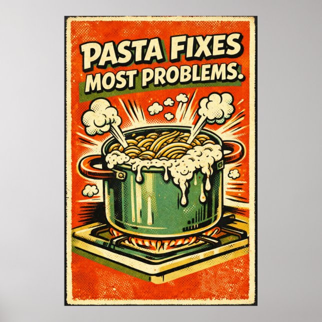 Poster Cartaz Retro de Massa – “Massa Resolve a Maioria d (Frente)