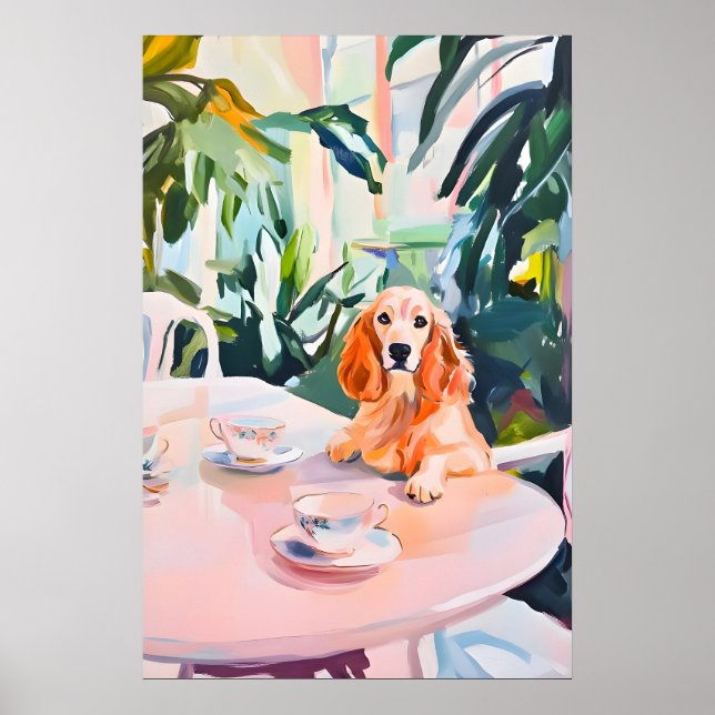 Poster Cartaz Retro do Cocker Spaniel Inglês, Cocker (Frente)