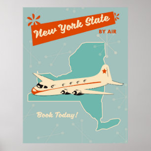 Poster Cartaz retro do Estado de Nova York.