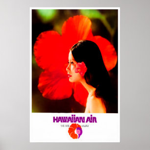 Poster Cartaz Retro do Havaí Viagem Arte Casa Esportes Pa