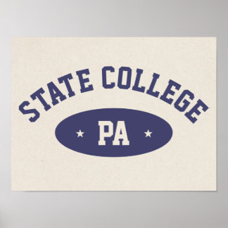 Poster Cartaz Retro Estilo Varsity de State College, PA
