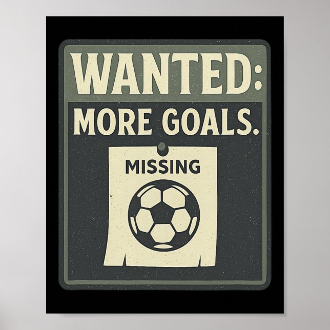 Poster Cartaz Retro Fã de Futebol Quer Mais Gols (Frente)