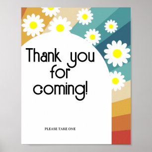 Poster Cartaz Retro Groovy Obrigado por vir