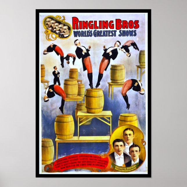 Póster Cartaz Ringling Brothers Circus Raschetta Brothers (Frente)
