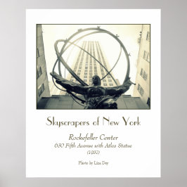 Póster Cartaz 'Rockefeller Center & Atlas'