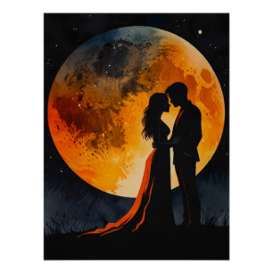 Póster Cartaz Romântico. Arte para Parede. Decoração de P