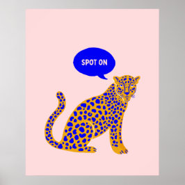 Poster Cartaz Rosa Maximalista Eclético Leopardo Pontual
