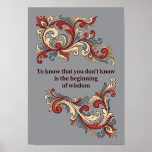 Poster Cartaz Rosemaling Nórdico, Arte de Parede de Citaç