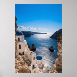Poster Cartaz Santorini Blue Horizon