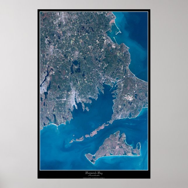 Póster Cartaz satélite da Baía de Buzzards, Massachusetts (Frente)
