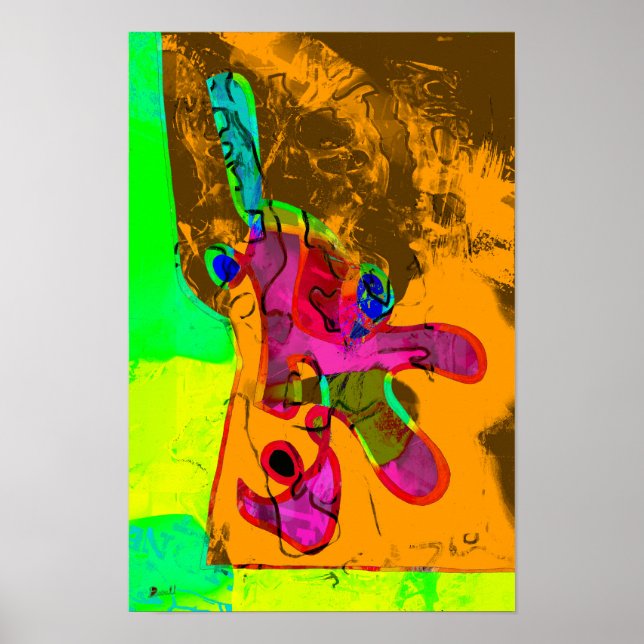 Poster Cartaz Selfie Laranja Abstrato 12 x 18 (Frente)