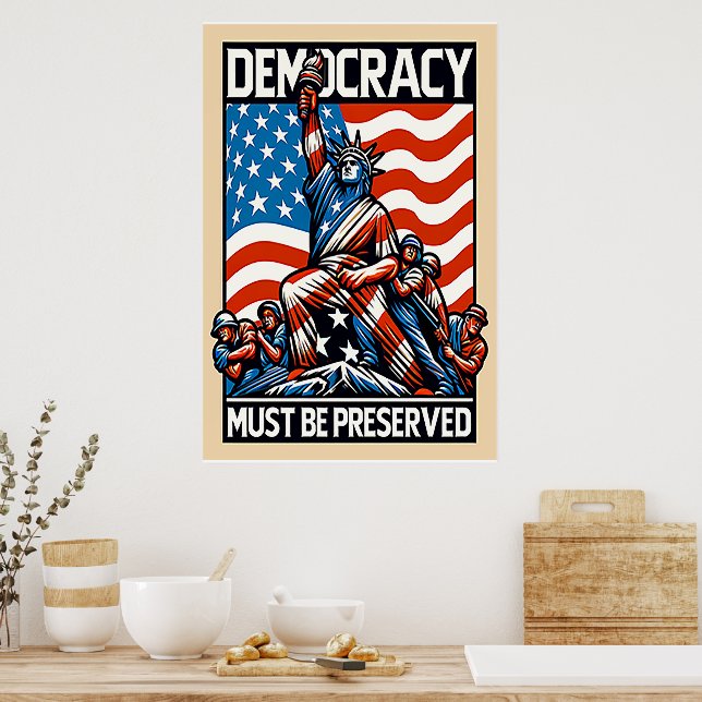 Poster Cartaz Sem Reis Salva a Democracia (Cozinha)