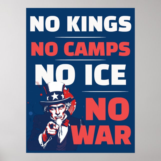 Poster Cartaz Sem Reis Sem ICE Sem Campos Sem Guerra (Frente)