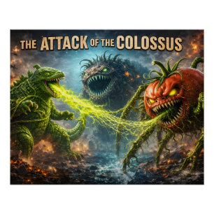 Póster Cartaz semi brilho de legume mutante