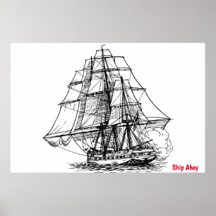 Poster Cartaz Ship Ahoy