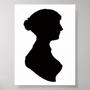 Poster Cartaz Silhueta de Jane Austen