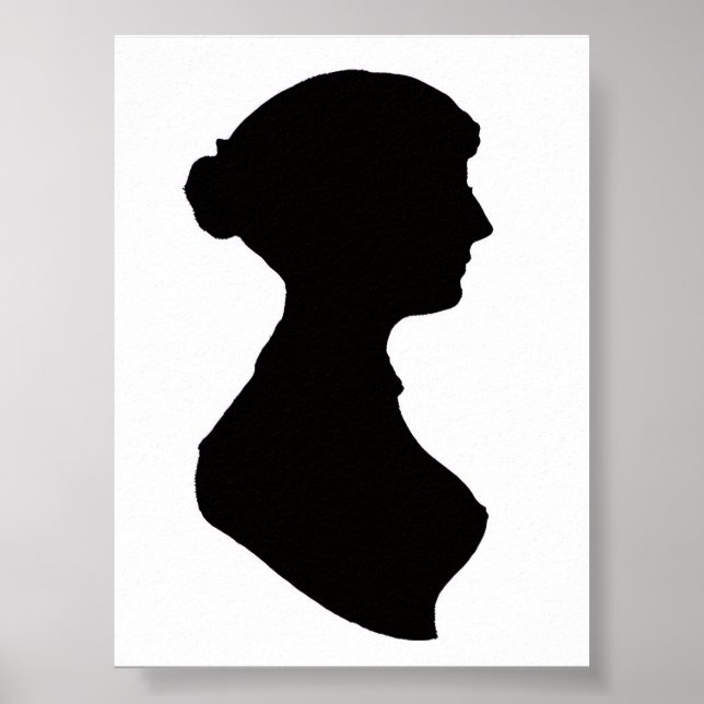 Poster Cartaz Silhueta de Jane Austen (Frente)