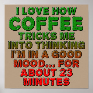 Poster Cartaz Sinal de Café Bom Humor Engraçado