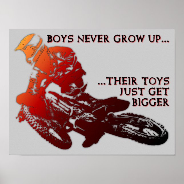 Poster Cartaz Sinal de Moto de Trilha Motocross Brinquedo (Frente)