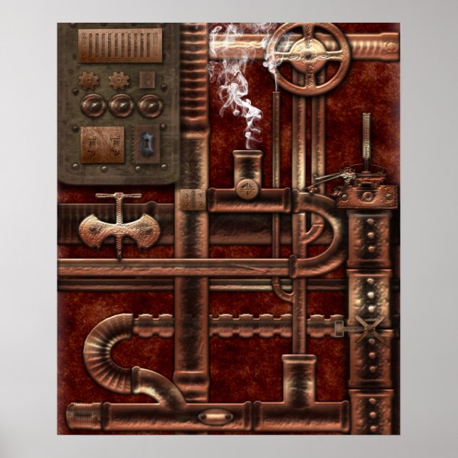 Póster Cartaz Steampunk (Frente)
