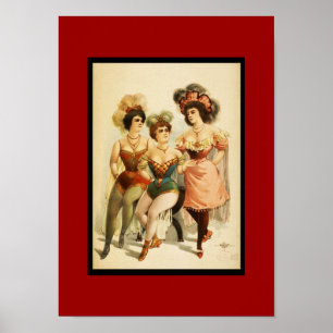 Póster Cartaz Teatro Vintage Três Mulheres