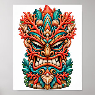 Poster Cartaz Tiki Coral Fire