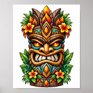 Poster Cartaz Tiki Coroa de Palma Dourada